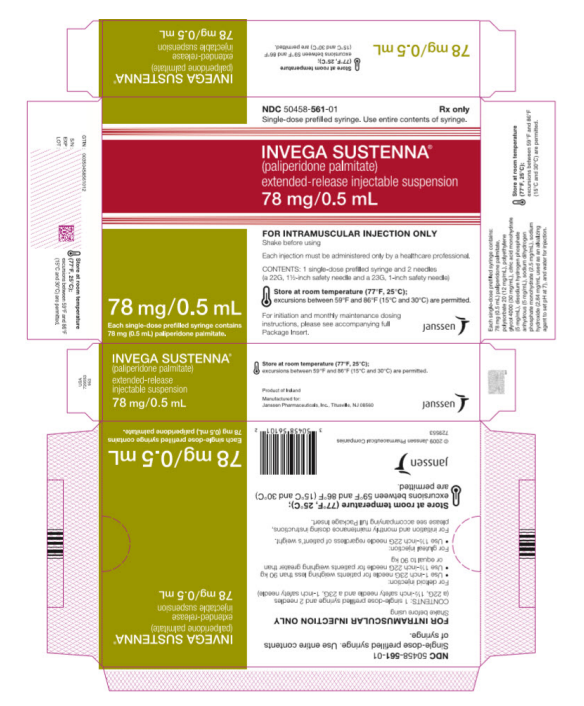 Invega sustenna 78 mg/0.5 ml injection, extended release